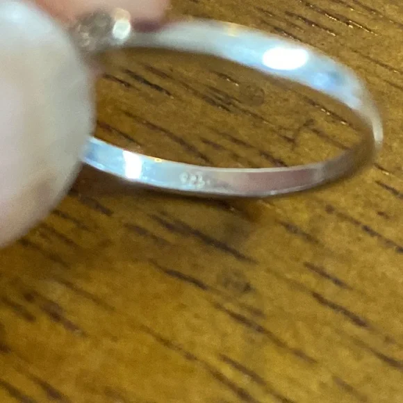 Turquoise CZs sterling silver ring. Size 4 - Picture 3 of 3